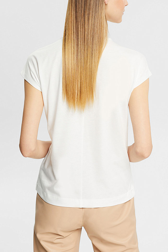 Sequin appliqué t-shirt, TENCEL™, OFF WHITE, detail-asia image number 3