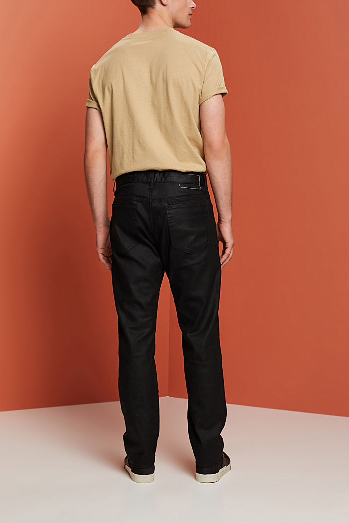 Coated straight fit jeans, BLACK RINSE, detail-asia image number 3
