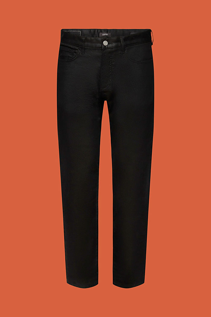 Coated straight fit jeans, BLACK RINSE, detail-asia image number 7