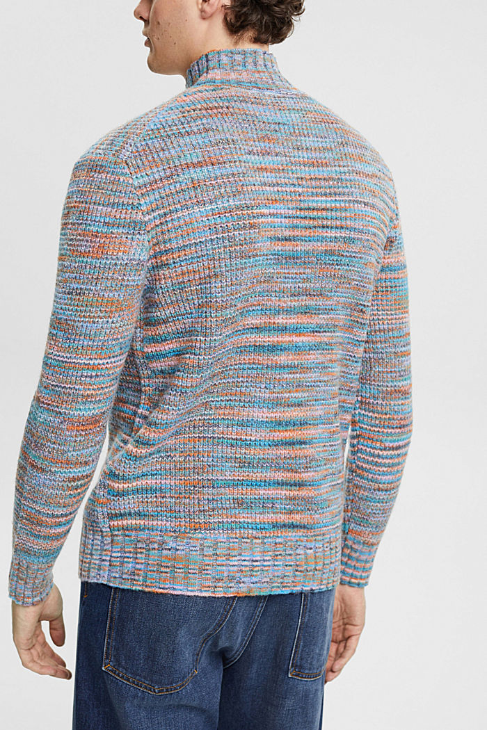 Multi-coloured roll neck jumper, GREY BLUE, detail-asia image number 3
