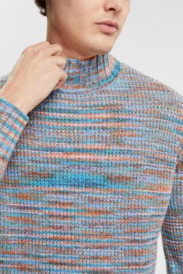 Multi-coloured roll neck jumper, GREY BLUE, detail-asia image number 2