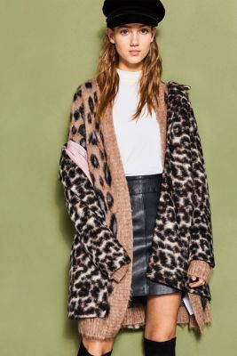 edc - Lightweight leopard cardigan, mohair at our Online Shop