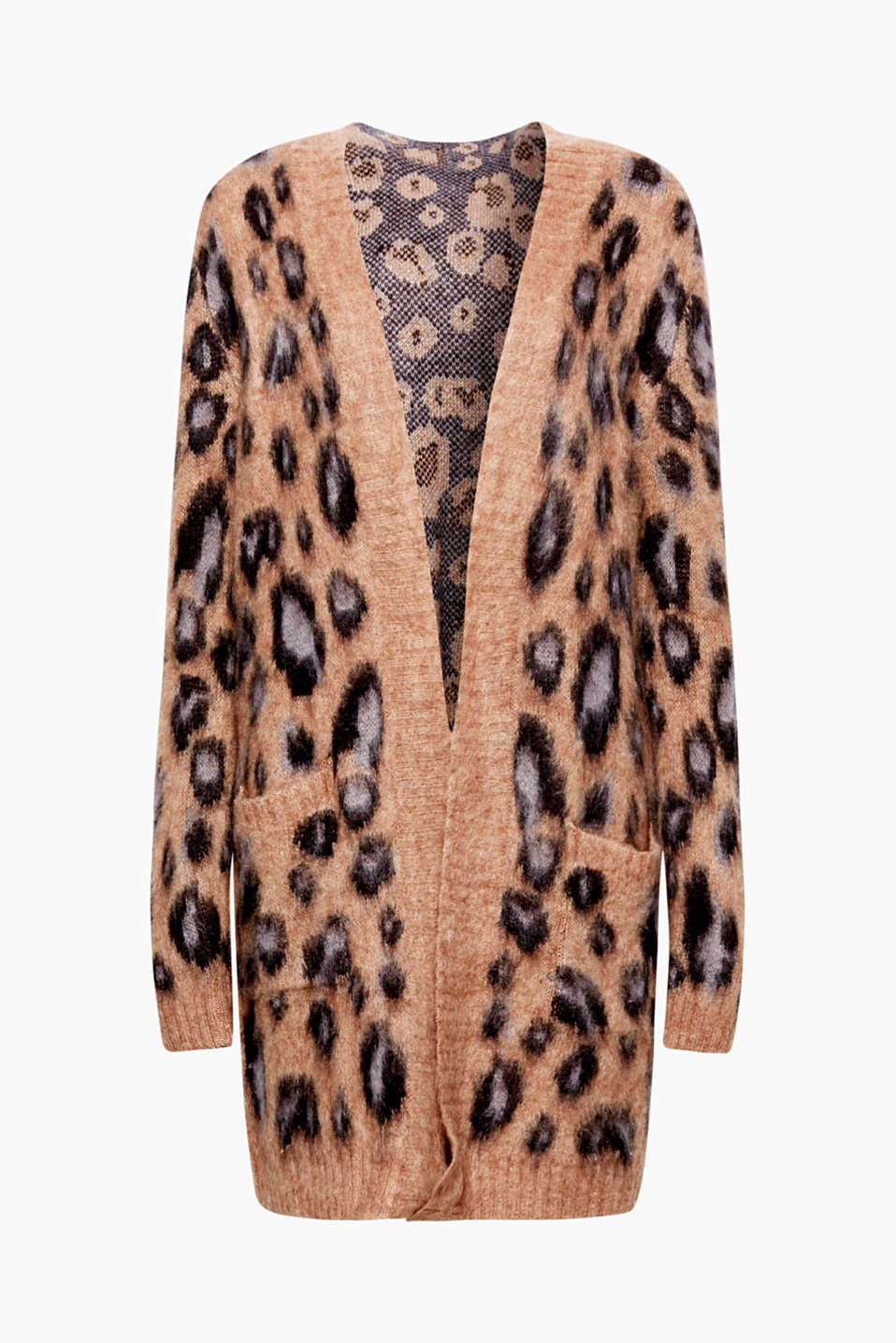 edc - Lightweight leopard cardigan, mohair at our Online Shop