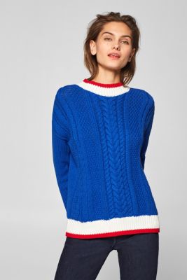 Esprit Pullover mit Zopfstrukturen aus BaumwollMix im Online Shop kaufen