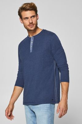 Esprit Jersey long sleeve top with a Henley neckline at our Online Shop