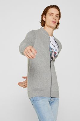 Sweat-Cardigan aus Baumwoll-Mix