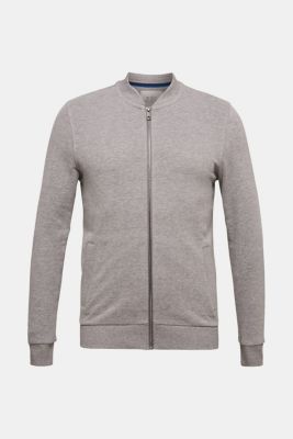 Sweat-Cardigan aus Baumwoll-Mix