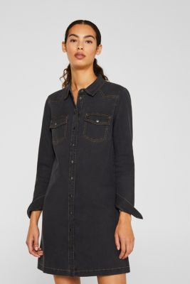 contrast stitch denim dress