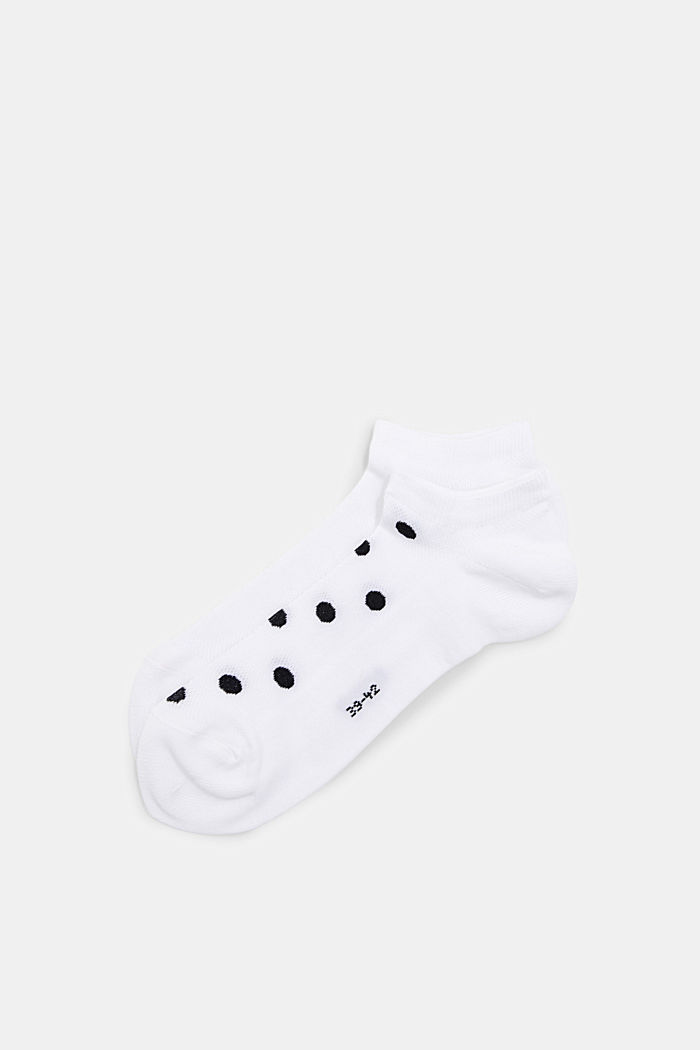 2 ks v balení: Nízké ponožky s puntíky, WHITE, overview