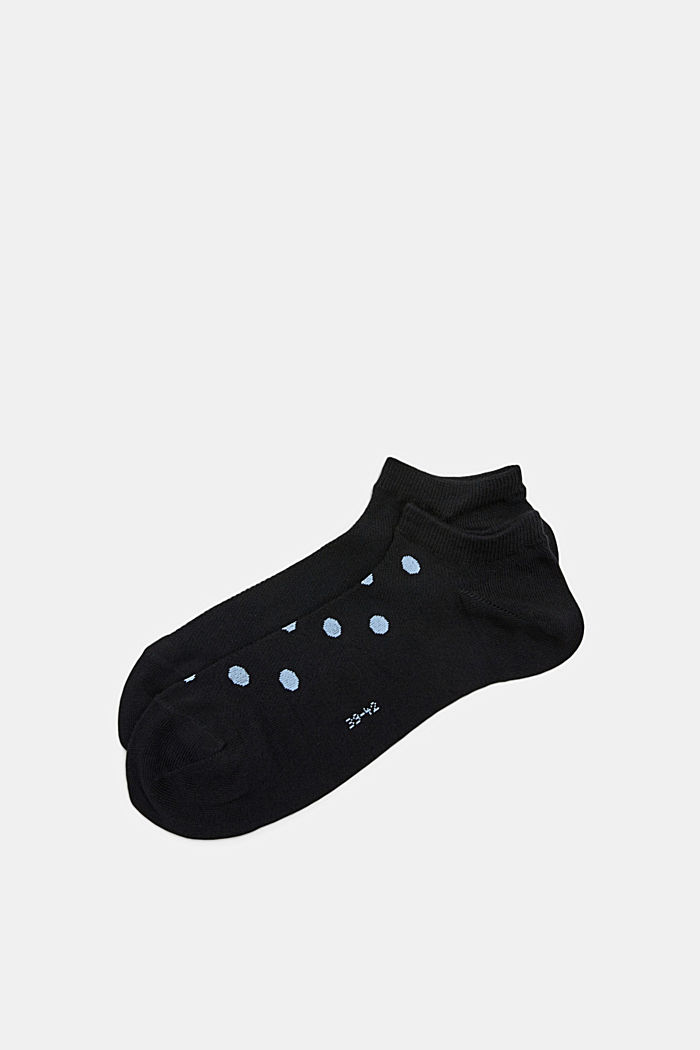 Pack de dos unidades: calcetines tobilleros con lunares, BLACK, detail image number 0