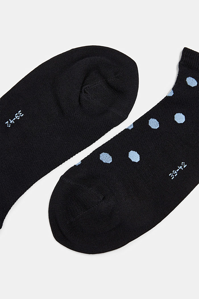 Confezione doppia: calze da sneakers a pois, BLACK, detail image number 1