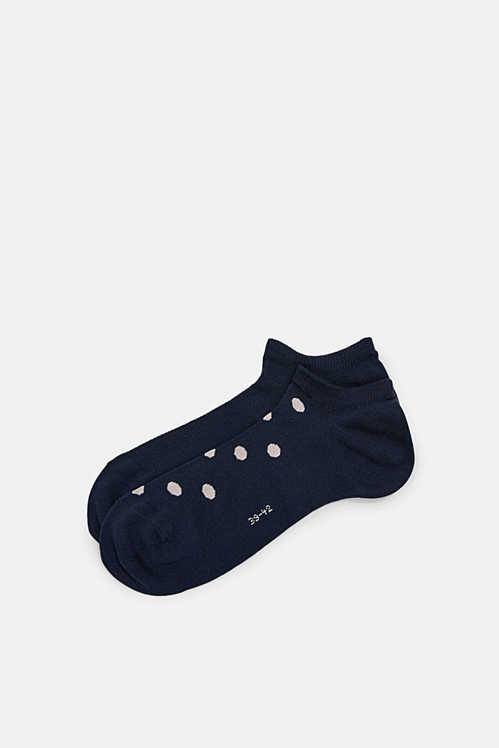 2er-Pack: Sneaker-Socken mit Tupfen, MARINE, overview