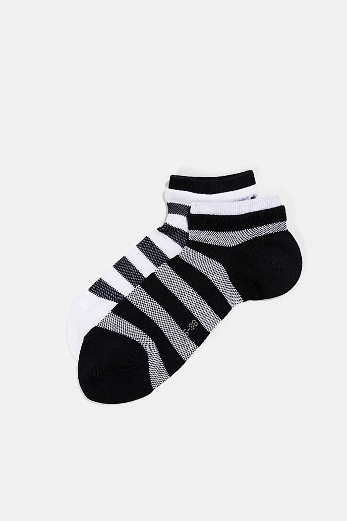 2er-Pack Sneaker-Socken aus Baumwoll-Mesh, BLACK, detail image number 0