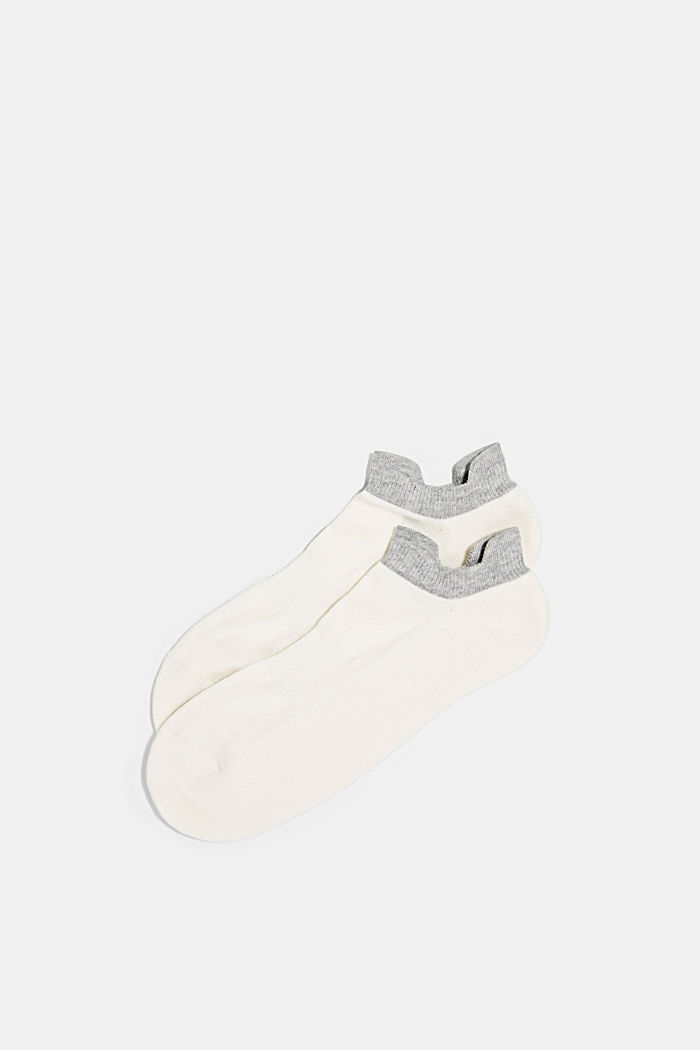 Calze da sneakers con soletta in spugna in confezione doppia, OFF WHITE, overview