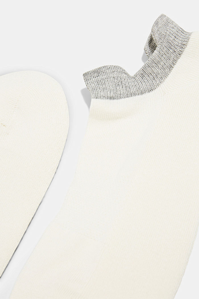 Pack de dos pares de calcetines para deportivas con base de rizo, OFF WHITE, detail image number 1