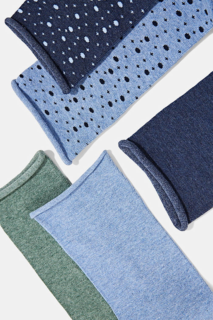 Pack de 5 pares de calcetines con puños, BLUE/NAVY, detail image number 1