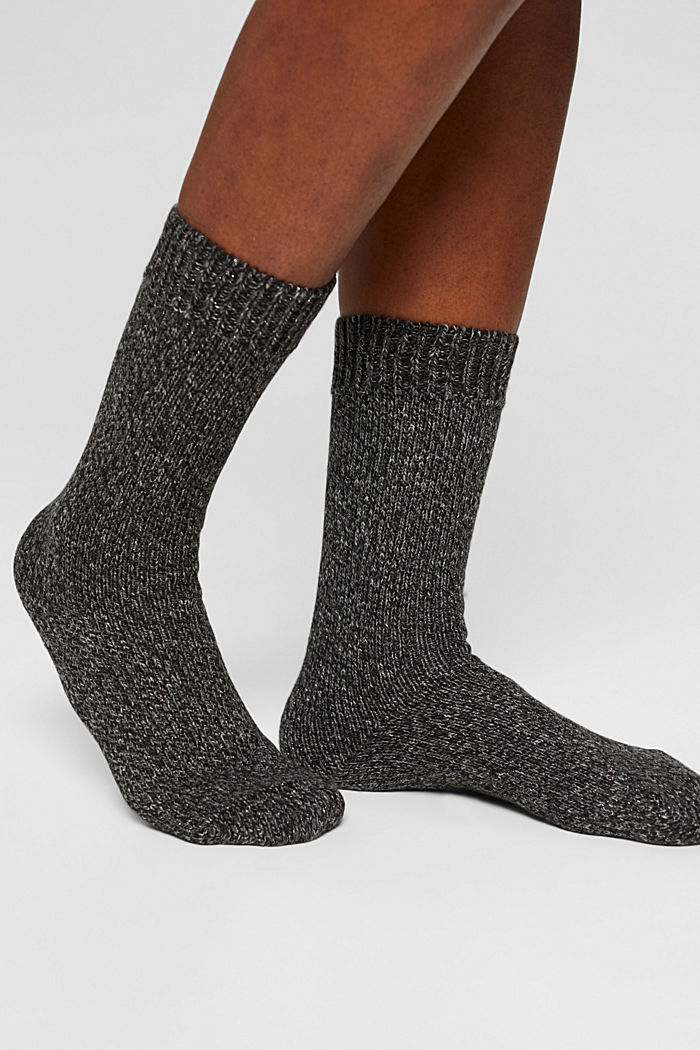 À teneur en laine : chaussettes scintillantes en maille épaisse