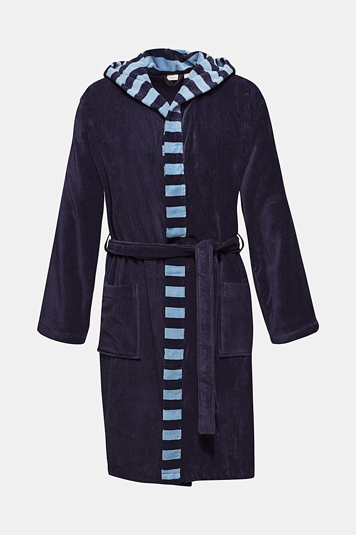 Pánský koupací plášť, 100% bavlna, NAVY BLUE, detail image number 0