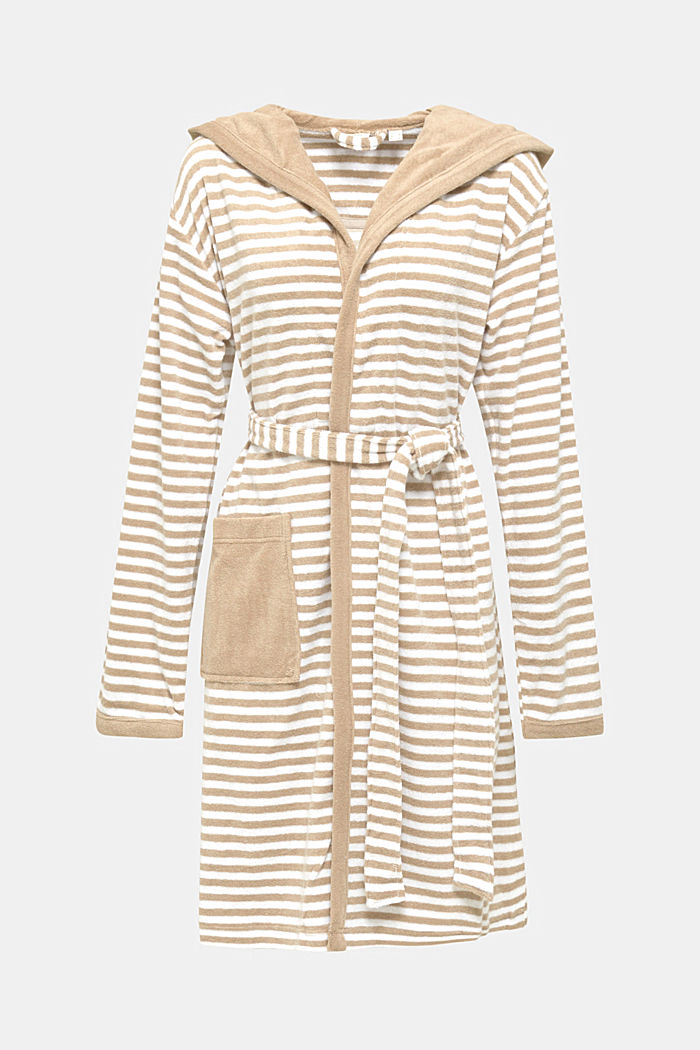 Terry cloth bathrobe with stripes, MOCCA, overview