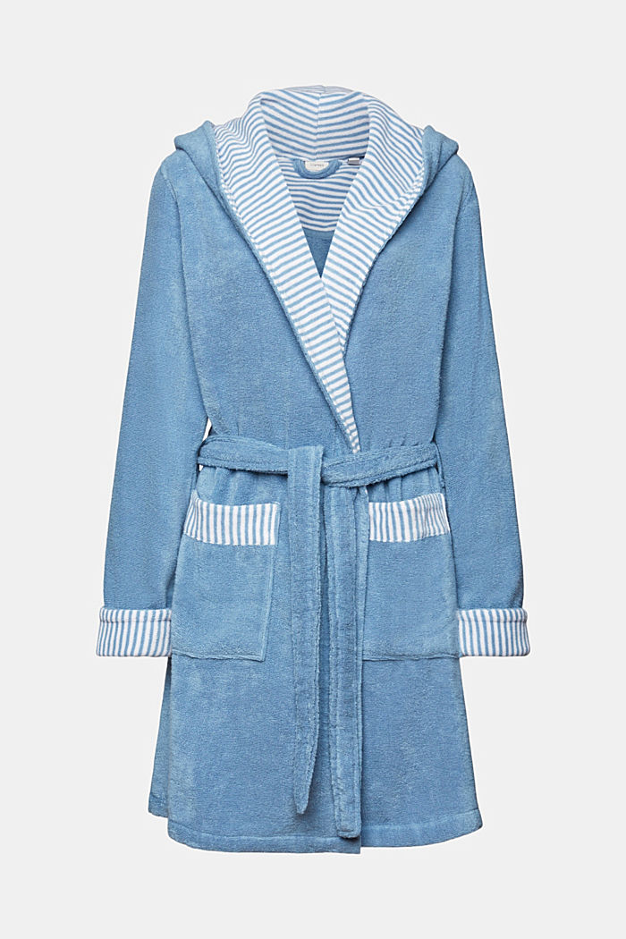 Suede bathrobe made of 100% cotton, SKY BLUE, detail image number 0