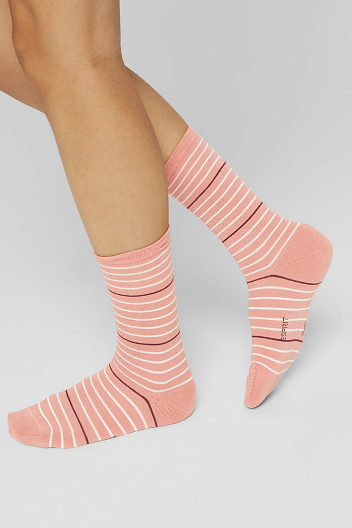 Pakke med 2 par sokker, økologisk bomuldsblanding, WILD ROSE, detail image number 2
