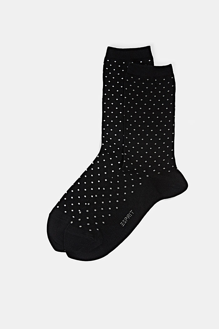 Pack de dos pared de calcetines hechos de algodón ecológico, BLACK, overview