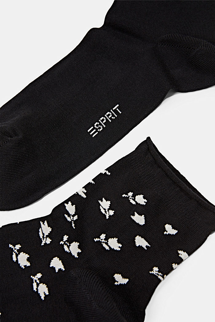 Pack de dos pares de calcetines cortos en mezcla de algodón ecológico, BLACK, detail image number 1