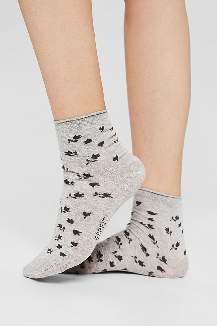 Pack de dos pares de calcetines cortos en mezcla de algodón ecológico, LIGHT GREY, detail image number 2