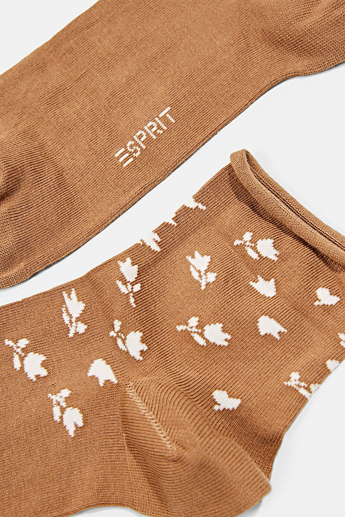 Pack de dos pares de calcetines cortos en mezcla de algodón ecológico, SIENNA, detail image number 1