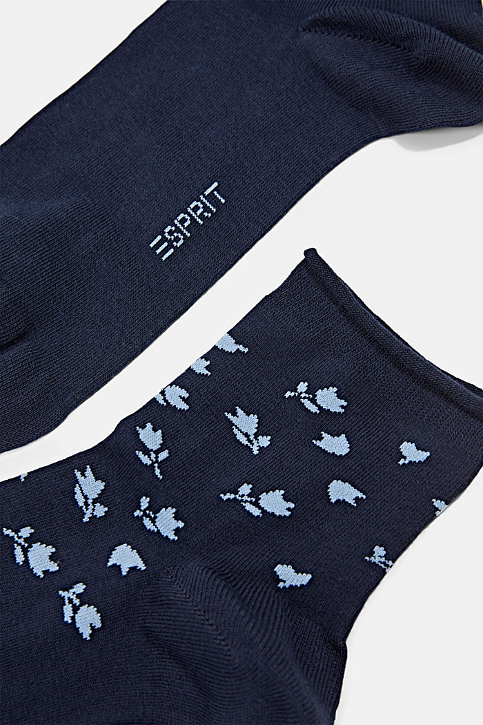 Pack de dos pares de calcetines cortos en mezcla de algodón ecológico, MARINE, detail image number 1