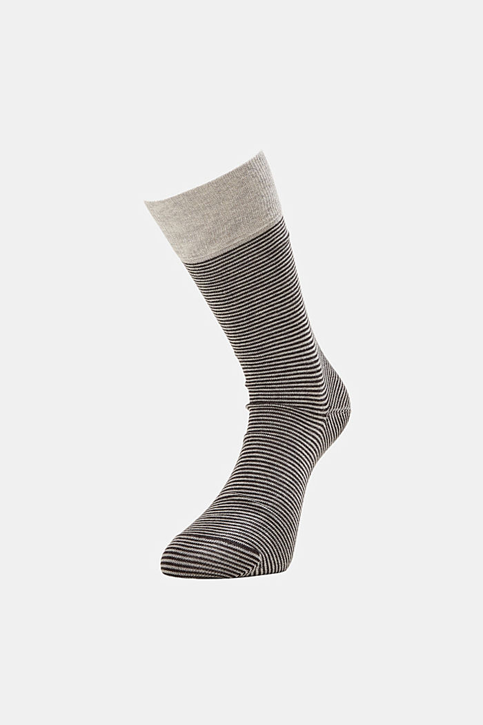 Pruhované ponožky ze směsi s bavlnou, 2 páry v balení