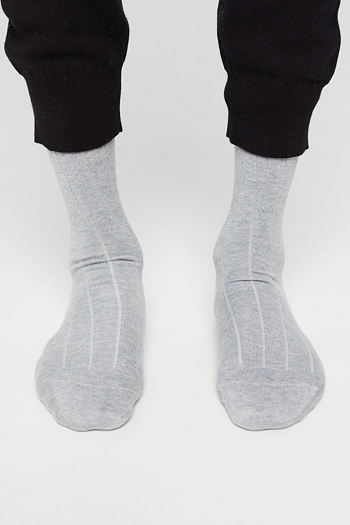 Set van 3 paar ribgebreide sokken in een geschenkbox, BLACK/GREY, detail image number 2