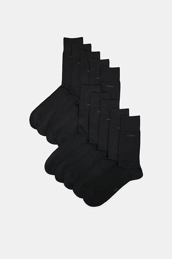 Ponožky, 10 párů, směsi s bio bavlnou, BLACK, detail image number 0