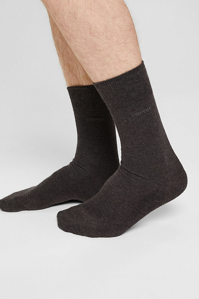 Ponožky, 10 párů, směsi s bio bavlnou, ANTHRACITE MELANGE, overview