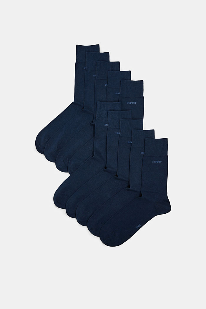Diez pares de calcetines, mezcla de algodón ecológico, MARINE, detail image number 0