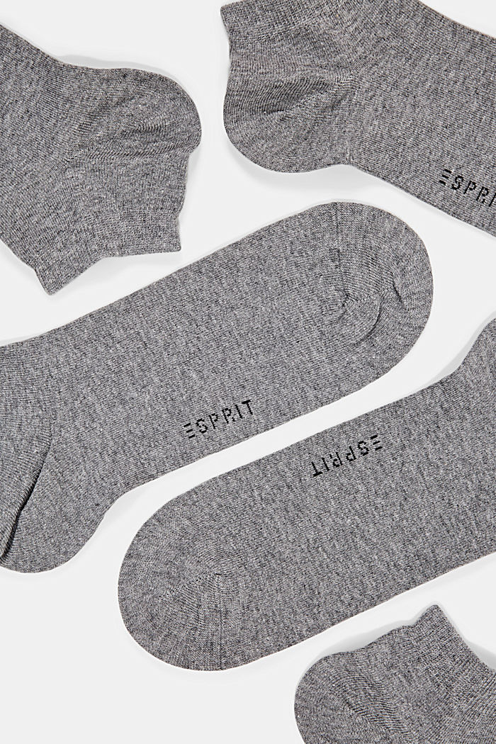 Pack de cinco pares de calcetines cortos en mezcla de algodón, LIGHT GREY MELANGE, detail image number 1