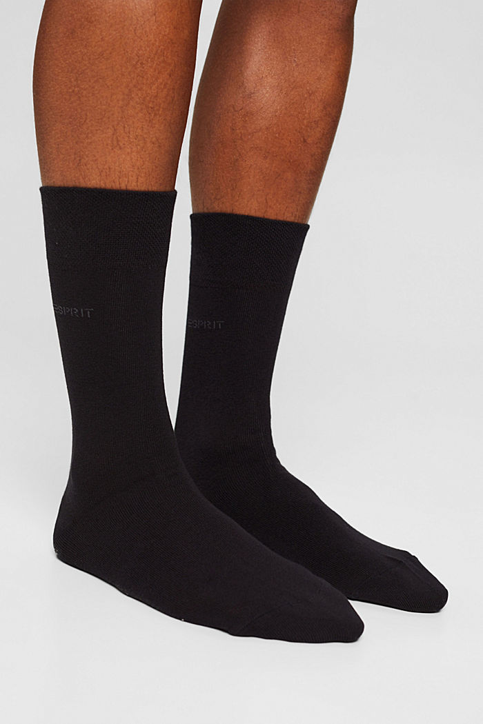10 paar sokken van een mix met biologisch katoen, BLACK, overview