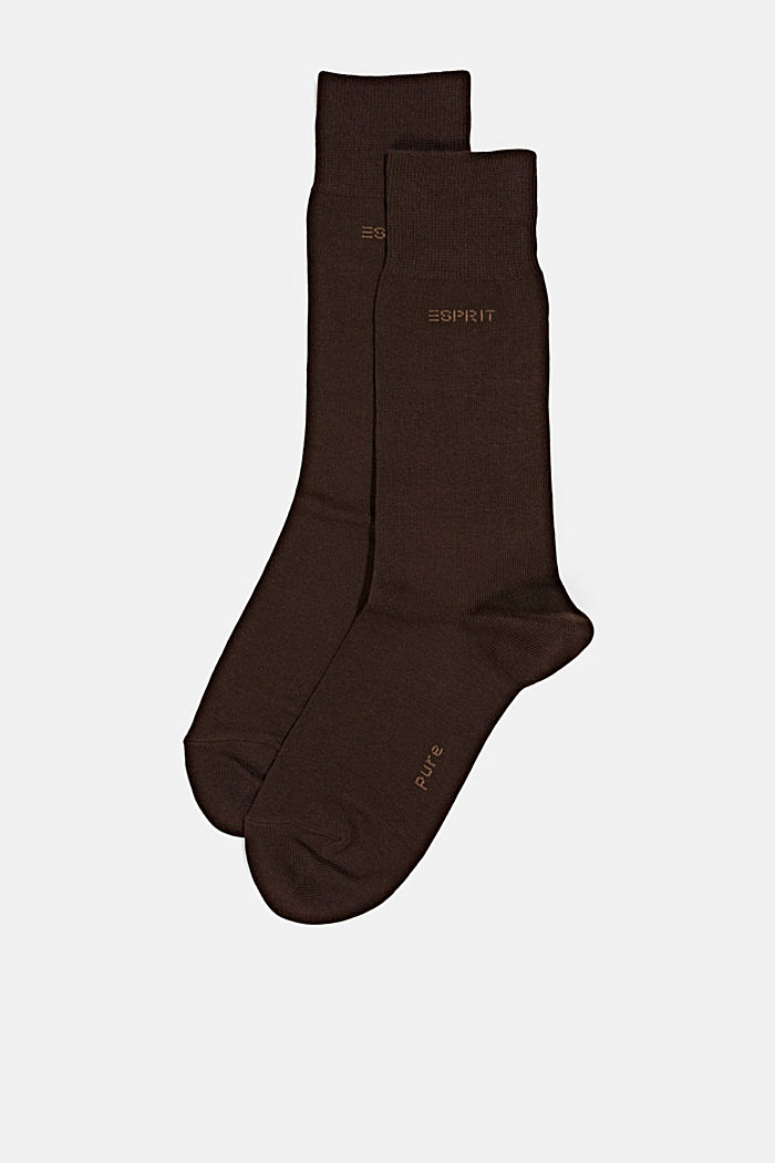 2er-Pack Basic Socken aus Baumwollmix, DARK BROWN, detail image number 0