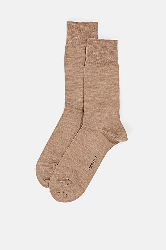 Confezione doppia di calze in maglia fine con lana vergine