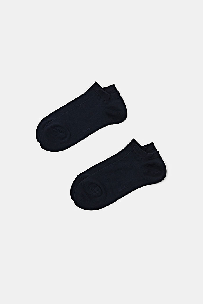 Calzini da sneakers in confezione doppia realizzati in misto cotone, MARINE, overview