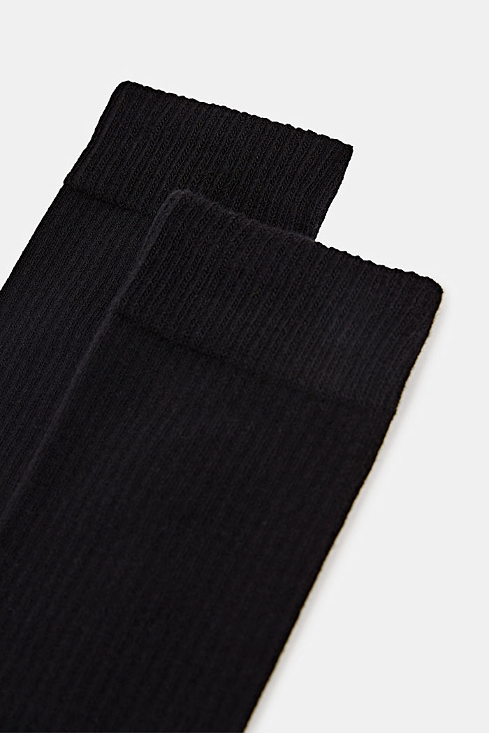 Double pack of sports socks with a ribbed texture, BLACK, detail image number 1