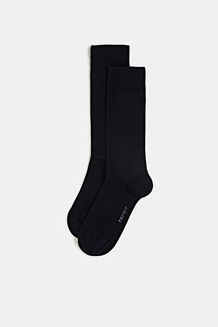 Double pack of sports socks with a ribbed texture, MARINE, overview