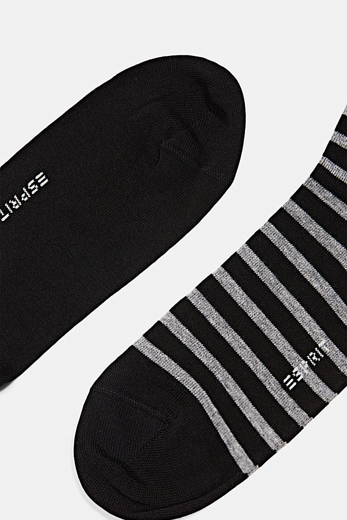Ponožky ze směsi s bio bavlnou, 2 páry v balení, BLACK, detail image number 1
