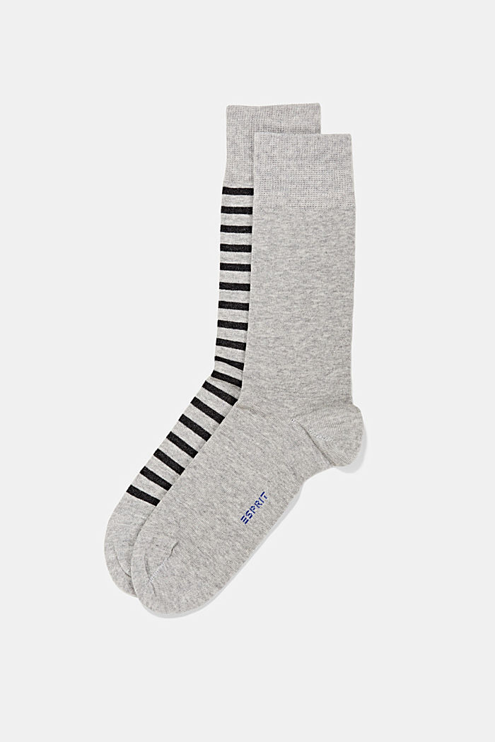 Double pack of socks made of blended organic cotton, LIGHT GREY, detail image number 0