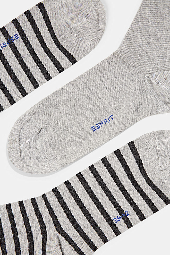 Double pack of socks made of blended organic cotton, LIGHT GREY, detail image number 1