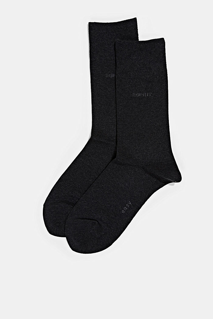 2 balení ponožek s měkkým lemem, směs s bio bavlnou, BLACK, detail image number 2