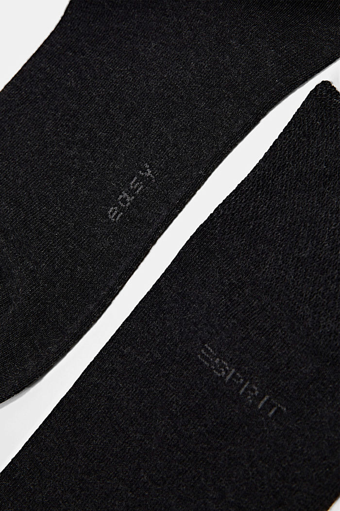 Pack de dos calcetines con remate suave, mezcla de algodón ecológico, BLACK, detail image number 1