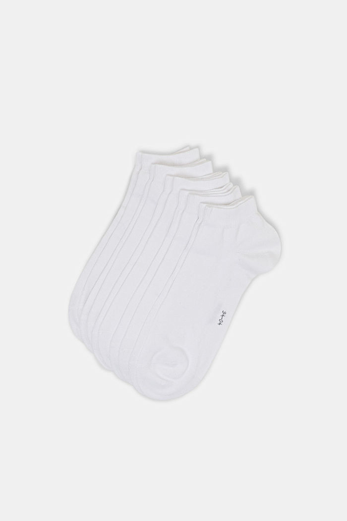 Pack de cinco pares de calcetines cortos en mezcla de algodón, WHITE, detail image number 0