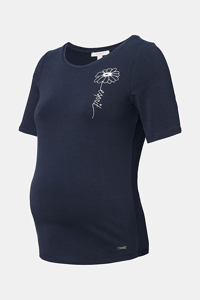 Camiseta con logotipo de algodón ecológico, NIGHT SKY BLUE, overview