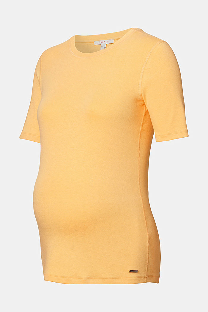 Stretch top with organic cotton, DUSTY YELLOW, detail image number 4